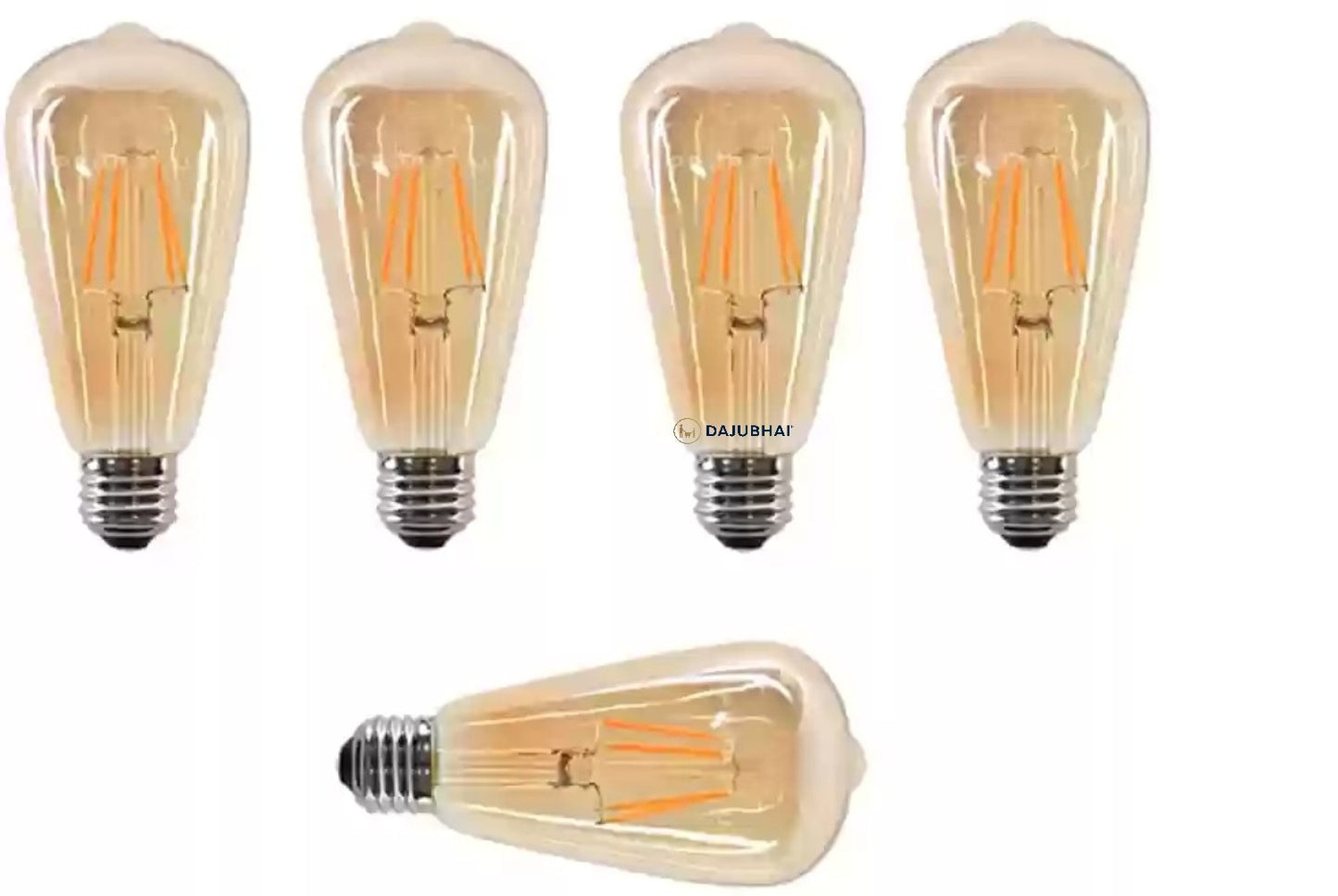 DAJUBHAI® - 4 Watt Led Filament Bulb ST64 E27 Base (Warm White)