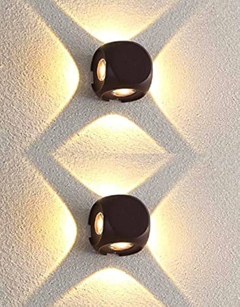 DAJUBHAI® - IP65 Aluminium LED 4-Way Splitter 4W Wall Light - Indoor/Outdoor (WW) Light, Rainproof & Shockproof Design (Pack of 1)