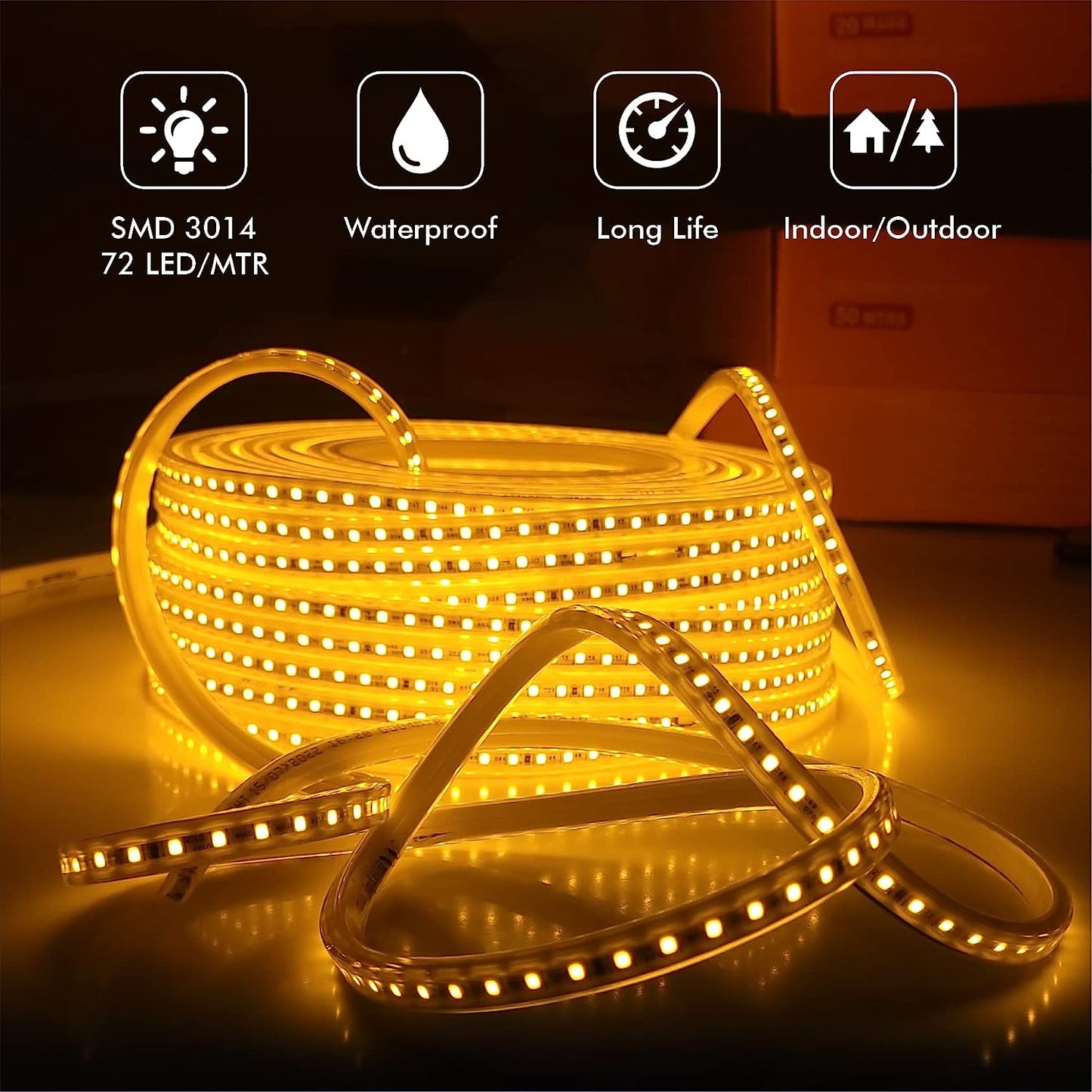 DAJUBHAI® - 30M Led Flexible Strip Light 220V SMD2835 Led Strip 120leds Per Meter Led Strip Light