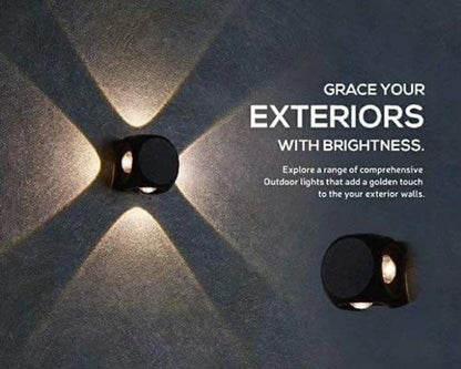 DAJUBHAI® - IP65 Aluminium LED 4-Way Splitter 4W Wall Light - Indoor/Outdoor (WW)  Light, Rainproof & Shockproof Design (Pack of 1)