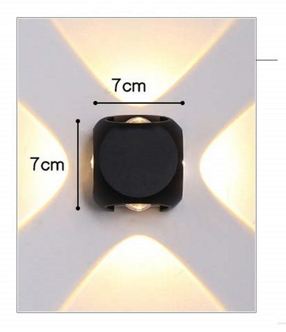 DAJUBHAI® - IP65 Aluminium LED 4-Way Splitter 4W Wall Light - Indoor/Outdoor (WW)  Light, Rainproof & Shockproof Design (Pack of 1)
