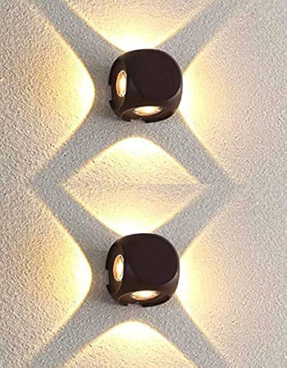 DAJUBHAI® - IP65 Aluminium LED 4-Way Splitter 4W Wall Light - Indoor/Outdoor (WW)  Light, Rainproof & Shockproof Design (Pack of 1)