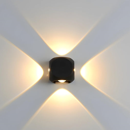 DAJUBHAI® - IP65 Aluminium LED 4-Way Splitter 4W Wall Light - Indoor/Outdoor (WW)  Light, Rainproof & Shockproof Design (Pack of 1)
