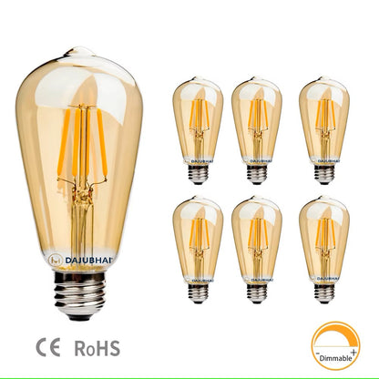 DAJUBHAI® - 4 Watt Led Filament Bulb ST64 E27 Base (Warm White)