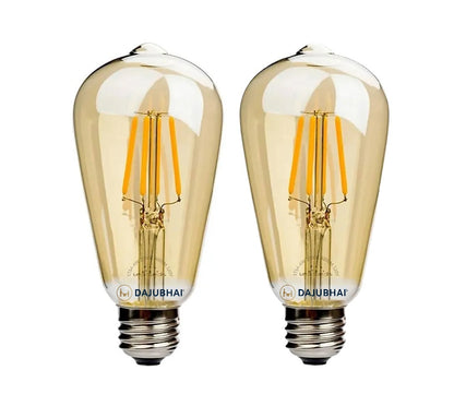 DAJUBHAI® - 4 Watt Led Filament Bulb ST64 E27 Base (Warm White)