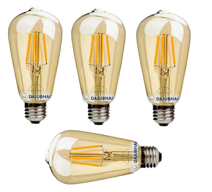 DAJUBHAI® - 4 Watt Led Filament Bulb ST64 E27 Base (Warm White)
