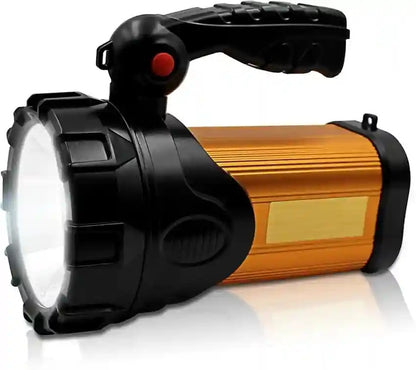 DAJUBHAI® - Metal 100w Rechargeable Waterproof Bright Led Torch Light Laser Long Range Distance High Power Search Light Kisan Rechargeable Emergency Lights(Multi-Color)