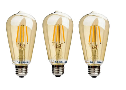 DAJUBHAI® - 4 Watt Led Filament Bulb ST64 E27 Base (Warm White)